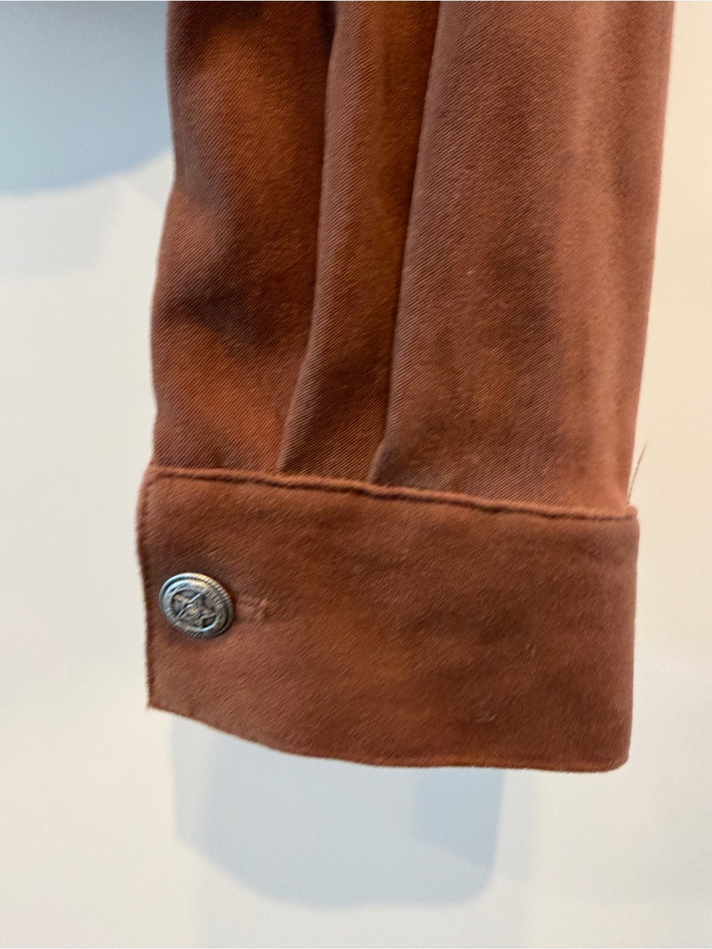Brown Suede Western Fringe Jacket with Denim Yoke - Picture 13 of 14